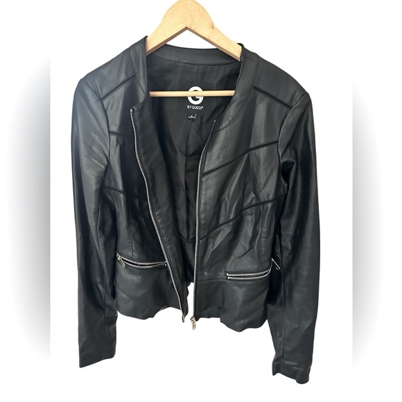 Guess‎ Faux Leather Moto Jacket Size M - Picture 1 of 9